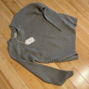 Grey sweater with side zipper